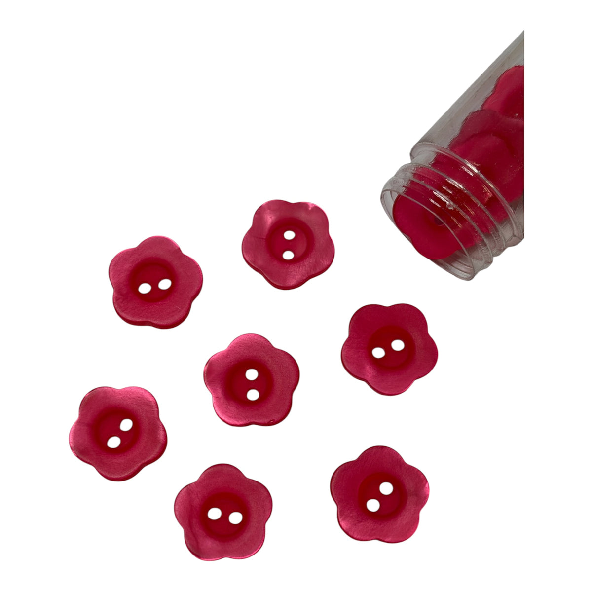 18mm Pink Two Hole Flower Button