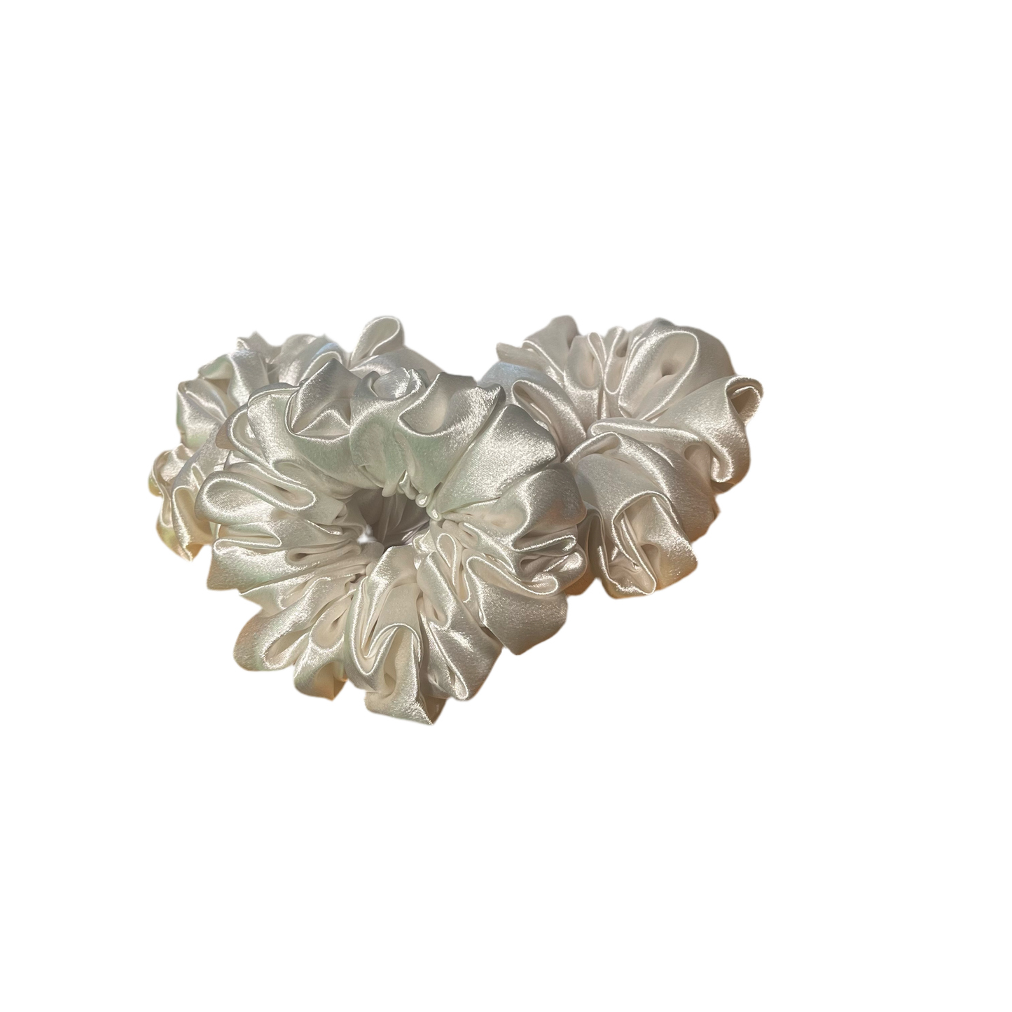 White satin XL scrunchie