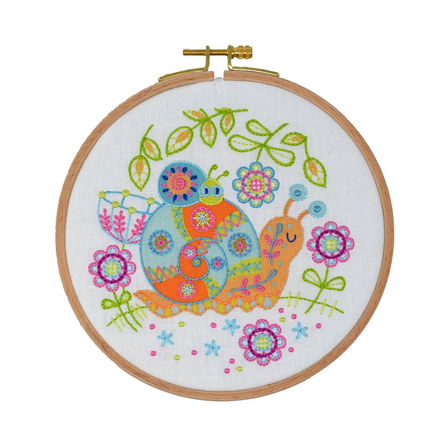 Floral Snail Embroidery Kit