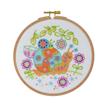 Floral Snail Embroidery Kit