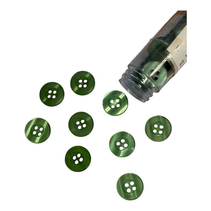 15mm Opalescent Round Dipped 4 Hole Button (Various Colours)