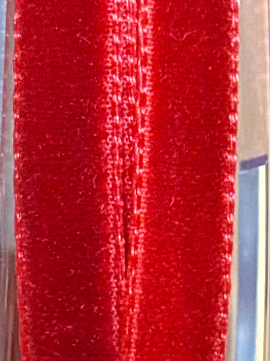7mm Red Velvet Ribbon (Price per 25cm)