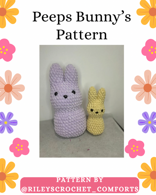 Peeps Bunny Crochet Pattern (Physical Copy)