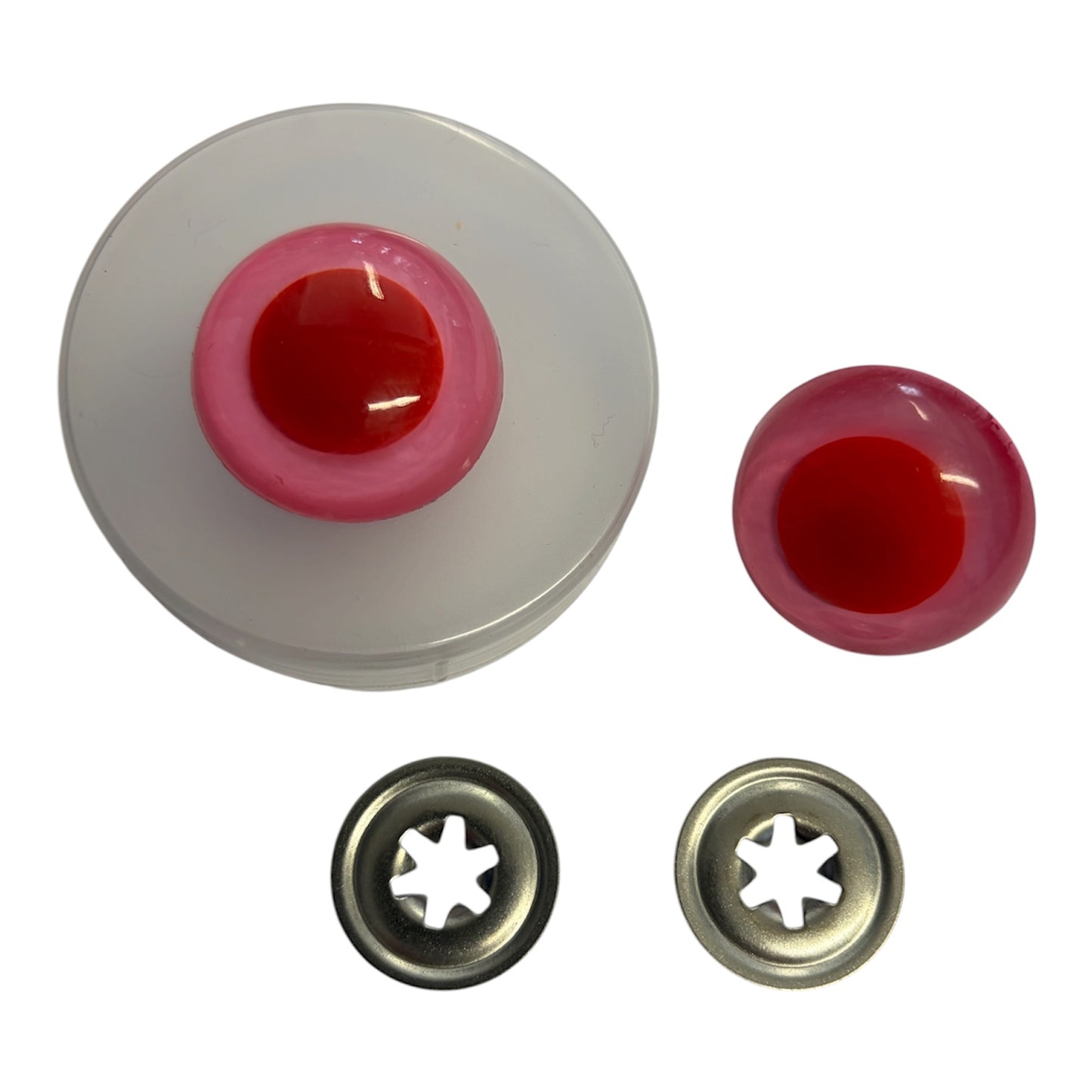 30mm Pink / Red Toy Safety Eye Pair