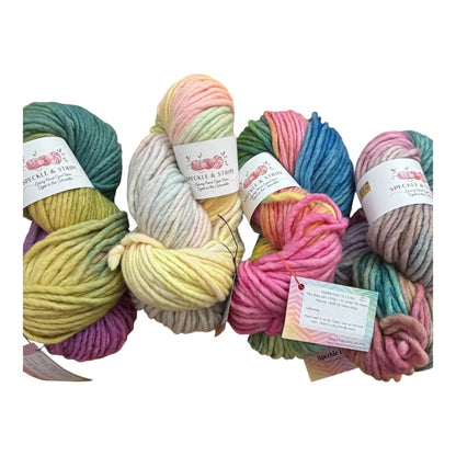 Speckle and Stripe Luxury Hand Dyed Ultra Bulky Yarn 200g