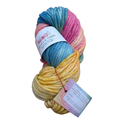 Speckle and Stripe Luxury Hand Dyed Ultra Bulky Yarn 200g