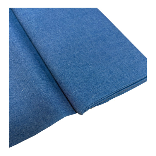 Chambray Denim Blue Cotton Fabric (Price Per 25cm)