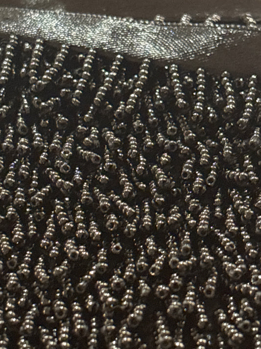 16mm Black Bead Fringe (Price per 25cm)