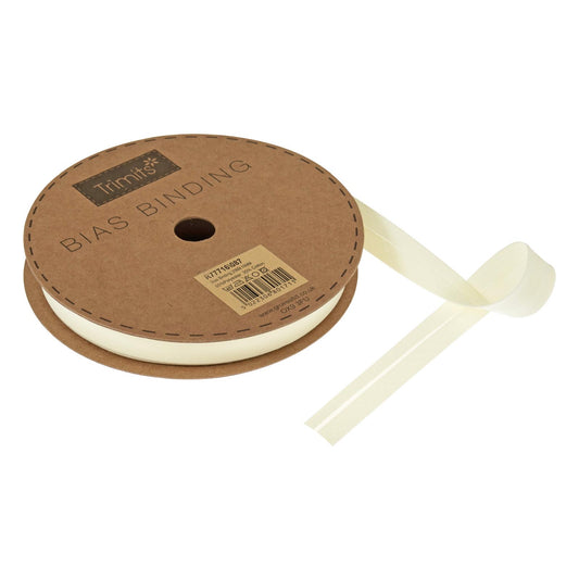 16mm Polycotton Bias Binding - Cream (Price per 25cm)