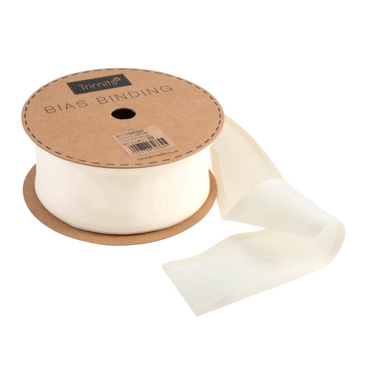 50mm Polycotton Bias Binding - Cream (Price per 25cm)