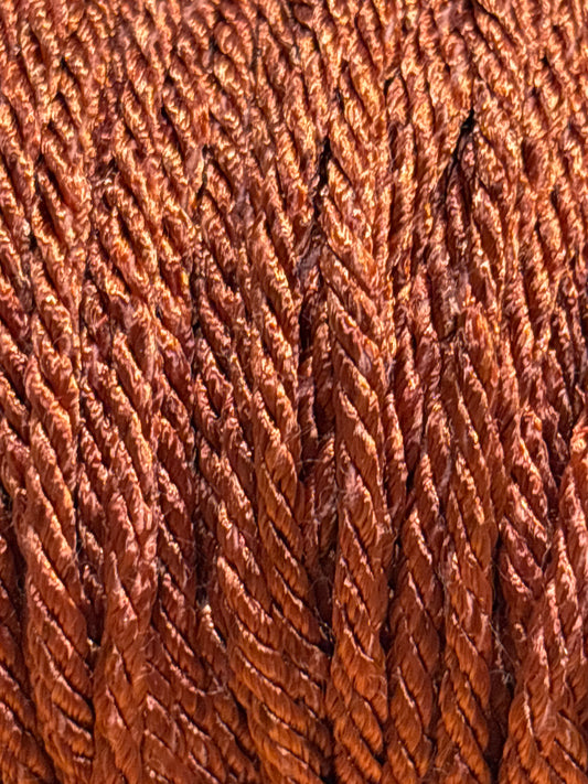 3mm Rayon Crepe Twist Cord - Burnt Orange (Price per 25cm)