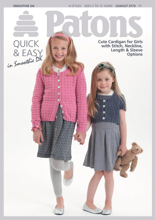 Patons Girls Cardigan Knitting Pattern