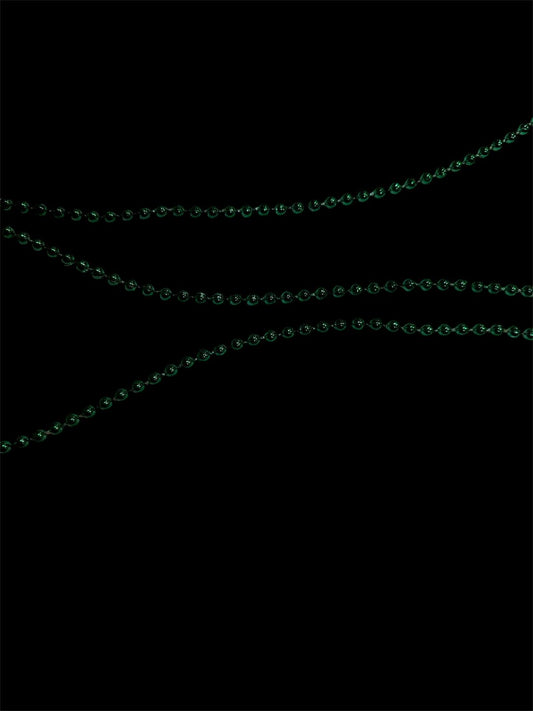Green Strung Mardi Gras Beads (Price per 25cm)