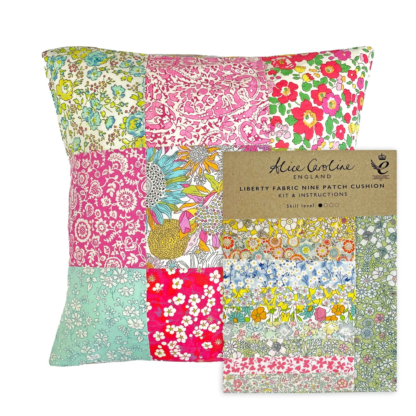 Alice Caroline LibertyFabric Nine Patch Cushion Kit (Various Colours)