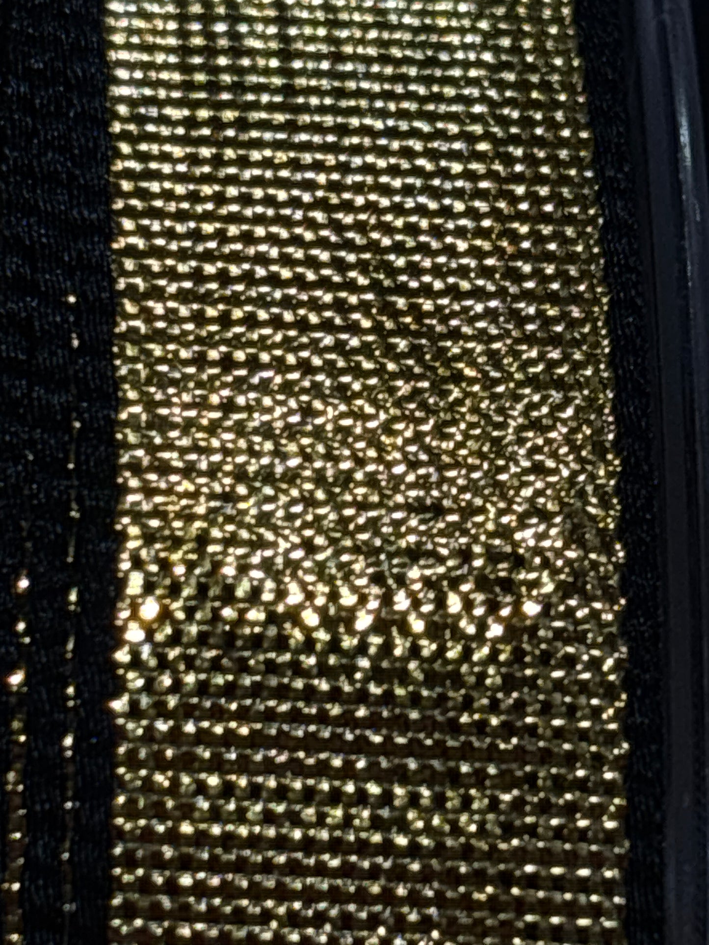 15mm Gold Lame with Black Edge (Price per 25cm)