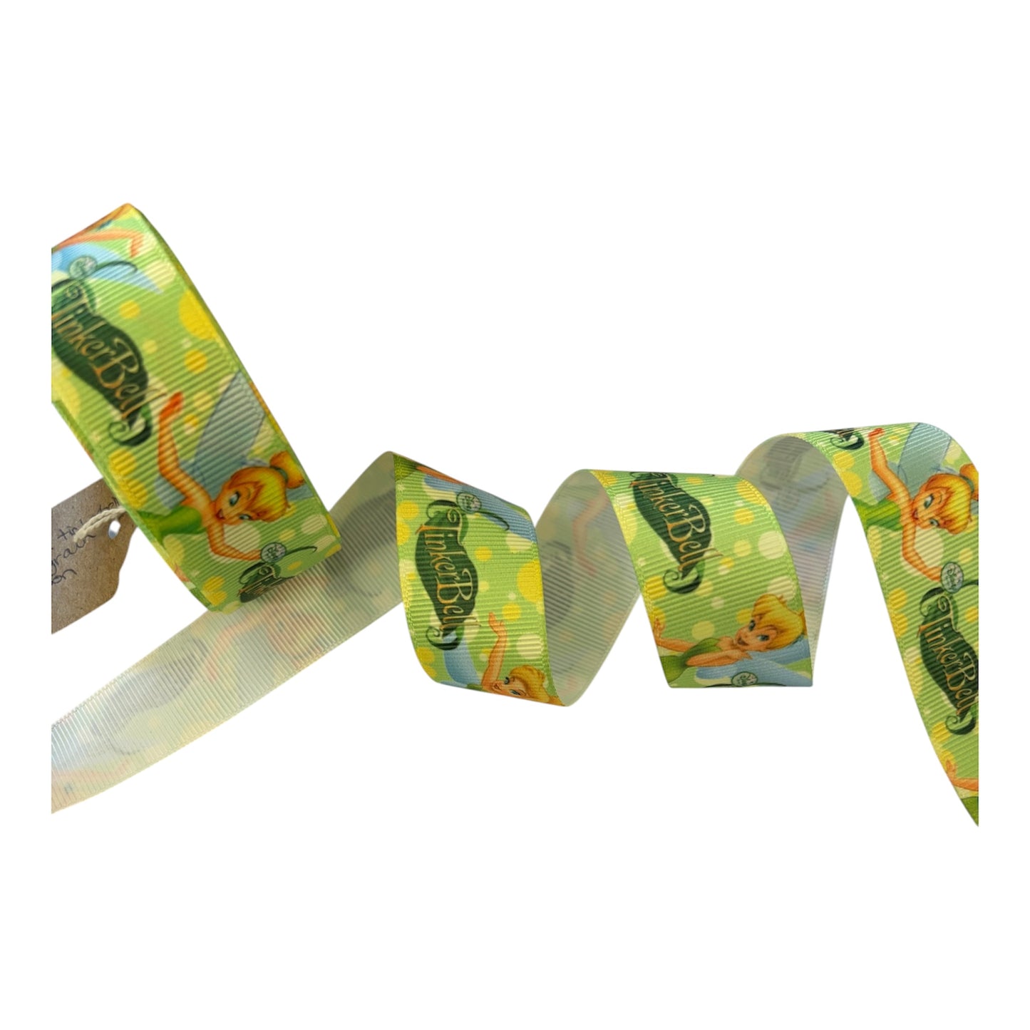 25mm Green Tinkerbell Grosgrain Ribbon (Price per 25cm)