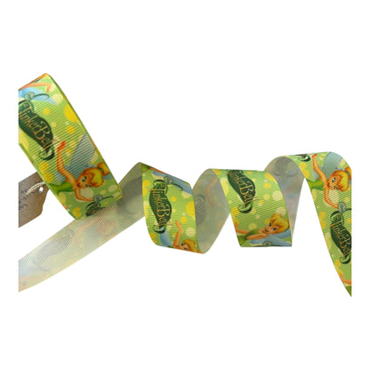 25mm Green Tinkerbell Grosgrain Ribbon (Price per 25cm)