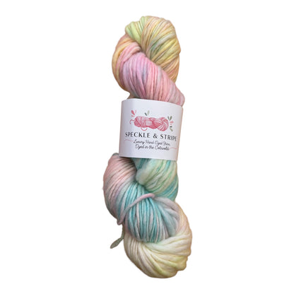 Speckle and Stripe Luxury Hand Dyed Thick and Thin Chunky Yarn 100g