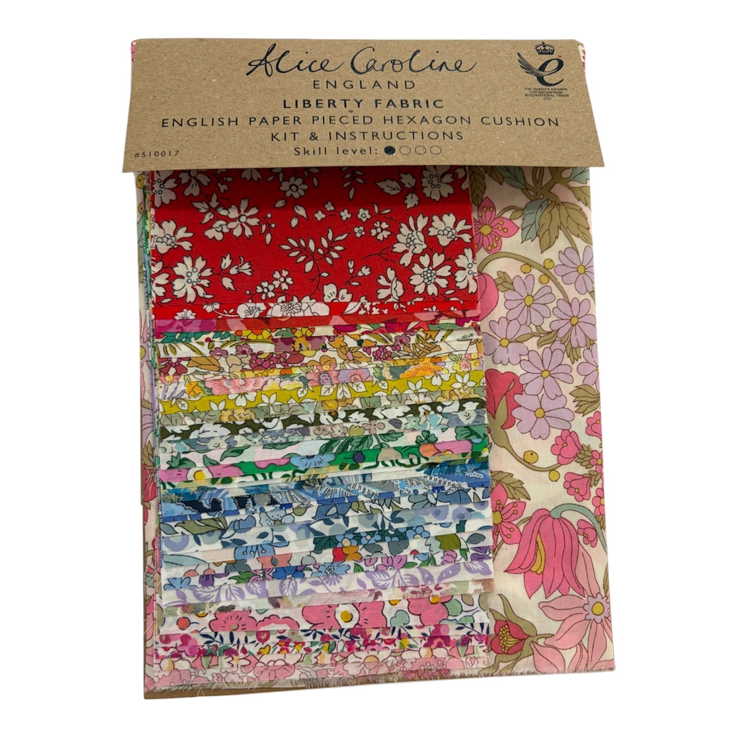 Alice Caroline Liberty English Paper Pieced Hexagon Cushion Kit (various backing fabrics)