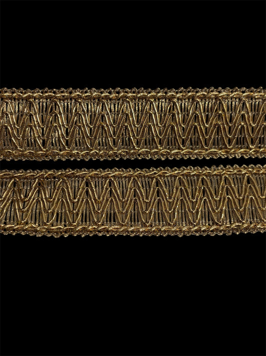 30mm Rose-tint Gold Zig-Zag Trim (price per 25cm)