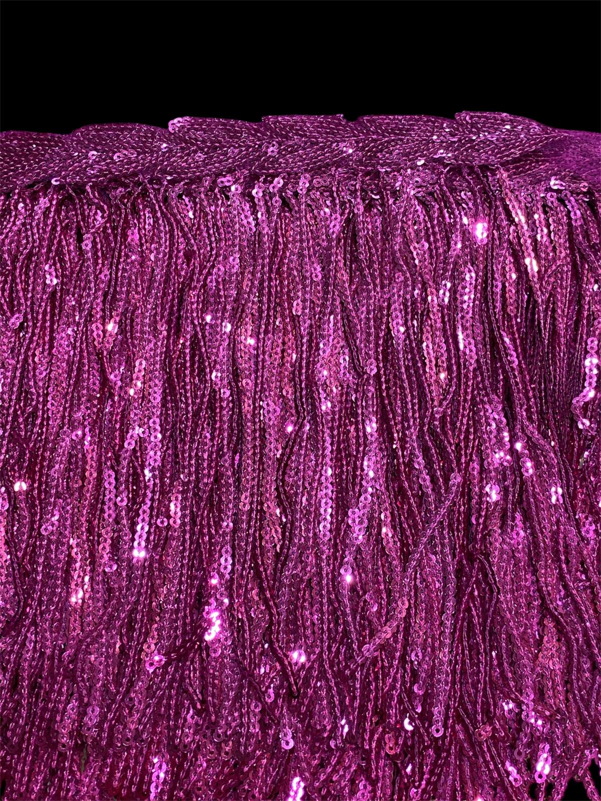 20cm Swirl Top Sequin Fringe - 3 Colours  (Price per 25cm)