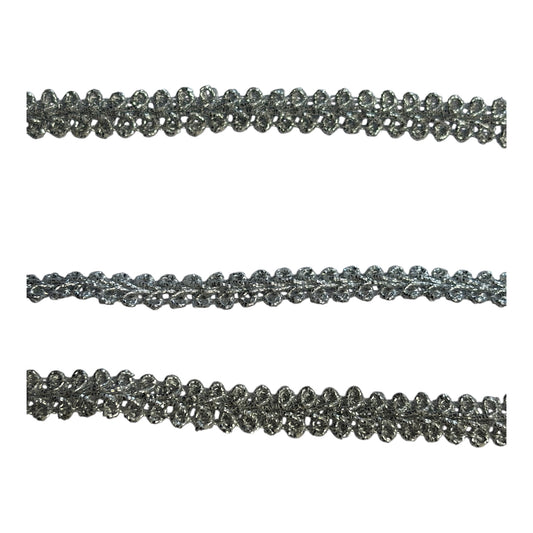 8mm Silver Lurex Gimp Braid Trim (Price per 25cm)