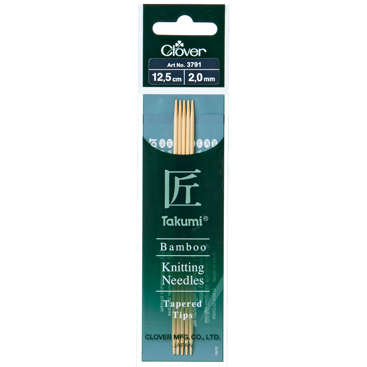 Clover Takumi Bamboo Double Pointed Knitting Needles 12.5cm (Various Sizes)