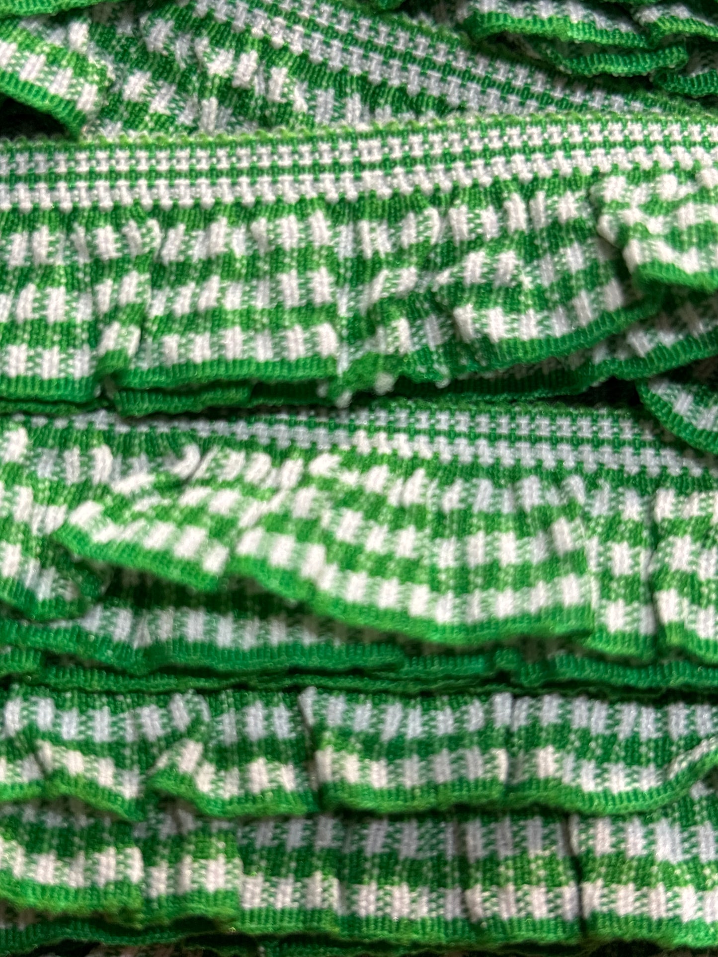 18mm Stretch Gingham Ruffle Trim - 4 Colours (Price per 25cm)