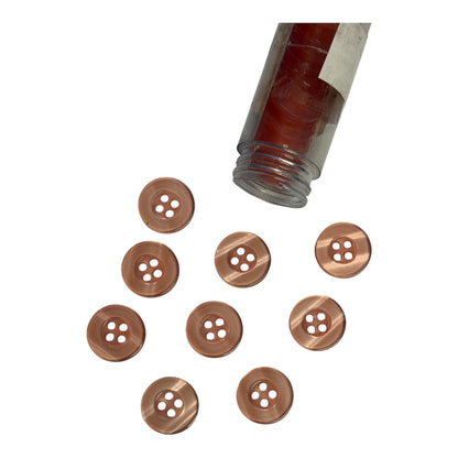15mm Opalescent Round Dipped 4 Hole Button (Various Colours)