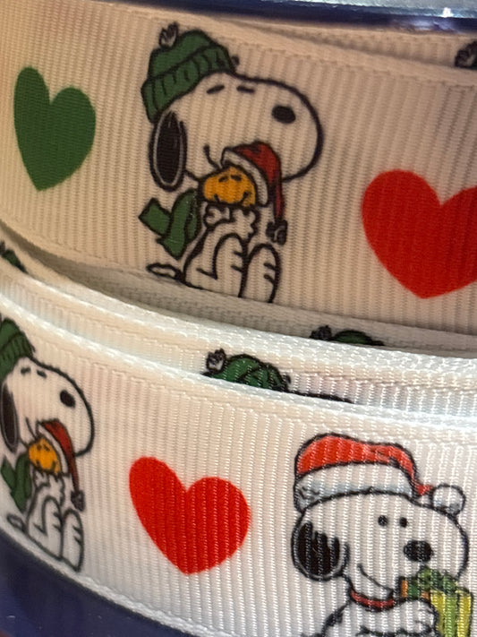 25mm Snoopy Christmas Grosgrain Ribbon (Price per 25cm)
