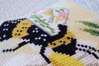 Trimits Cross Stitch Kit Printed Cushion Floral Bee