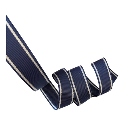 38mm Navy & White Stripe Polypropylene Webbing (Priced per 25cm)