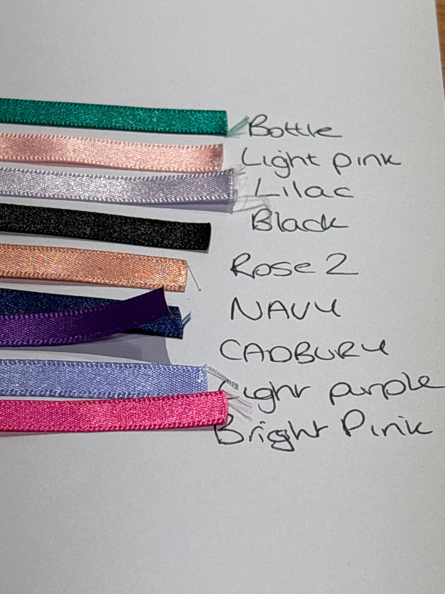 7mm Double Faced Ribbon - 19 Colours (Price per 25cm)