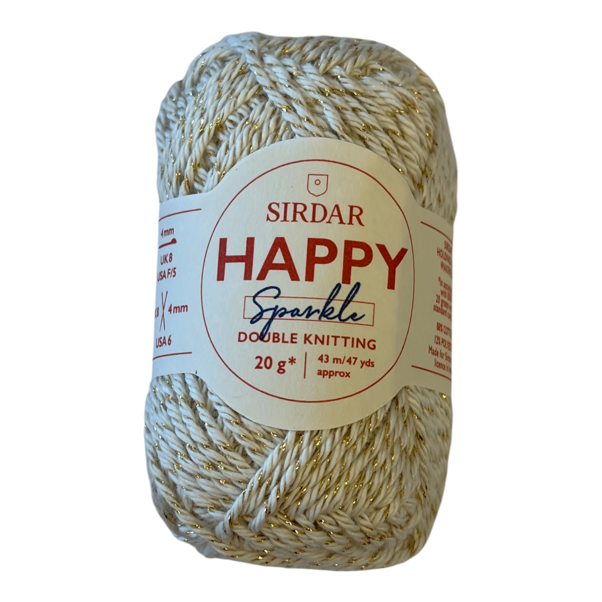 Sirdar Happy Sparkle 20g DK Cotton Yarn(Various Colours)