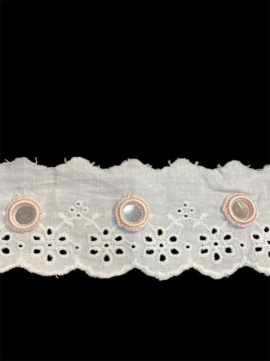 52mm Mirrored Broderie Anglaise - 2 Colours (Price per 25cm)