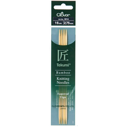 Clover Takumi Bamboo Double-Pointed Needles (16cm)