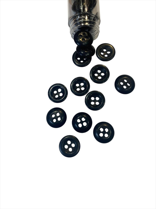 15mm Black Rimmed 4 Hole Button