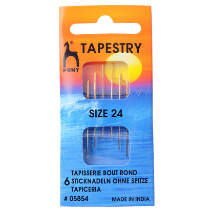 Pony Size 24 Tapestry Needles: Gold Eye