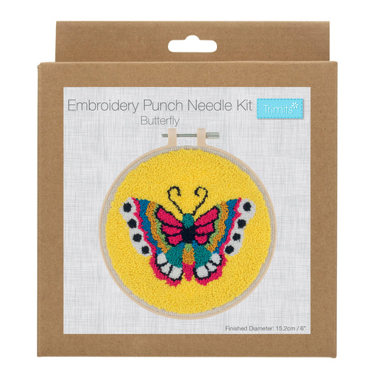 Trimits Butterfly Embroidery Punch Needle Kit