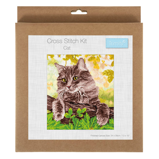 Trimits Counted Cross Stitch Kit Large Cat