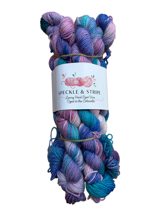 Speckle and Stripe Luxury Hand Dyed High Twist Sock Minis