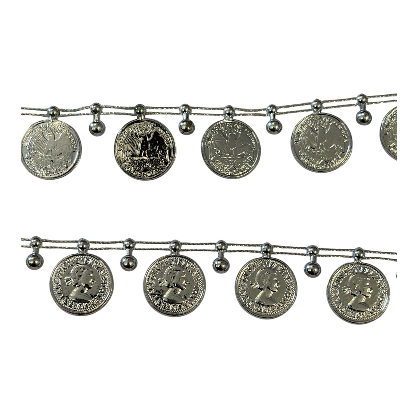 19mm Silver Coin Trim (Priced per 25cm)