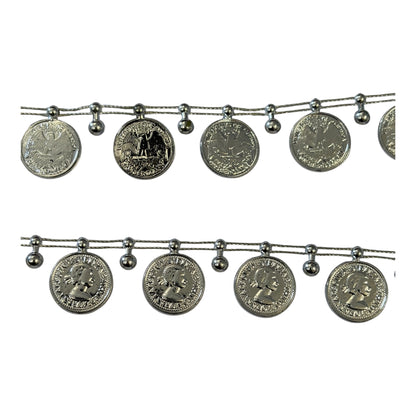 19mm Silver Coin Trim (Priced per 25cm)