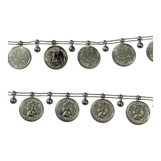 19mm Silver Coin Trim (Priced per 25cm)