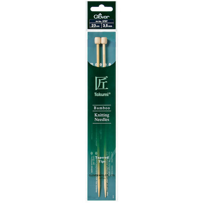 23cm Clover Single-Ended Knitting Pins - Takumi Bamboo (2mm - 7.00mm)