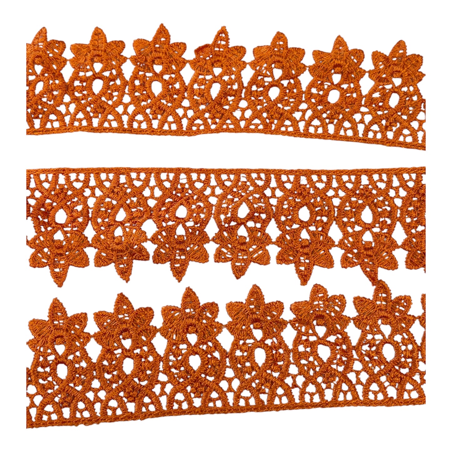 54mm Orange Guippure Lace (Priced per 25cm)