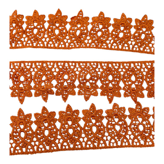 54mm Orange Guippure Lace (Priced per 25cm)