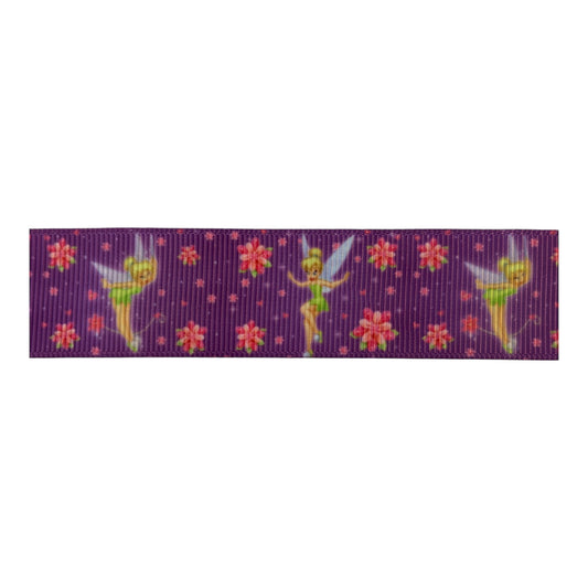 25mm Purple Tinkerbell Grosgrain Ribbon (Price per 25cm)