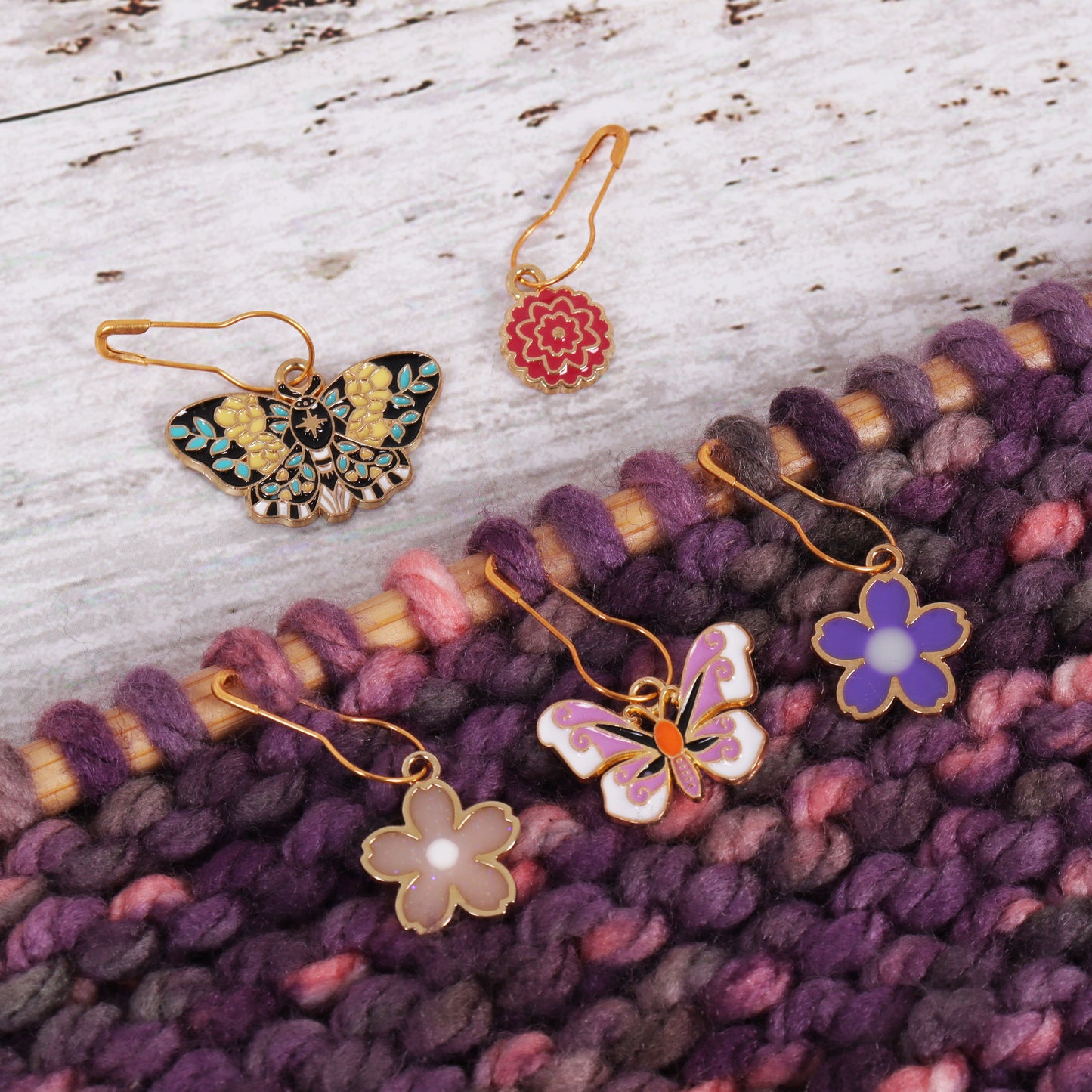 5 Metal Charm Stitch Markers (5 designs available)