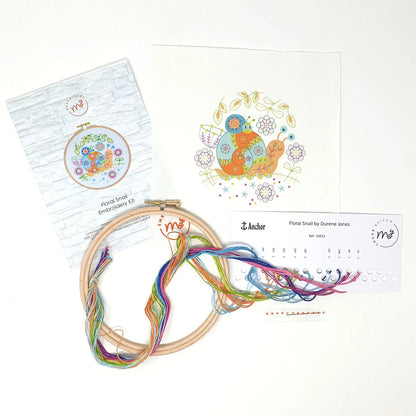 Floral Snail Embroidery Kit